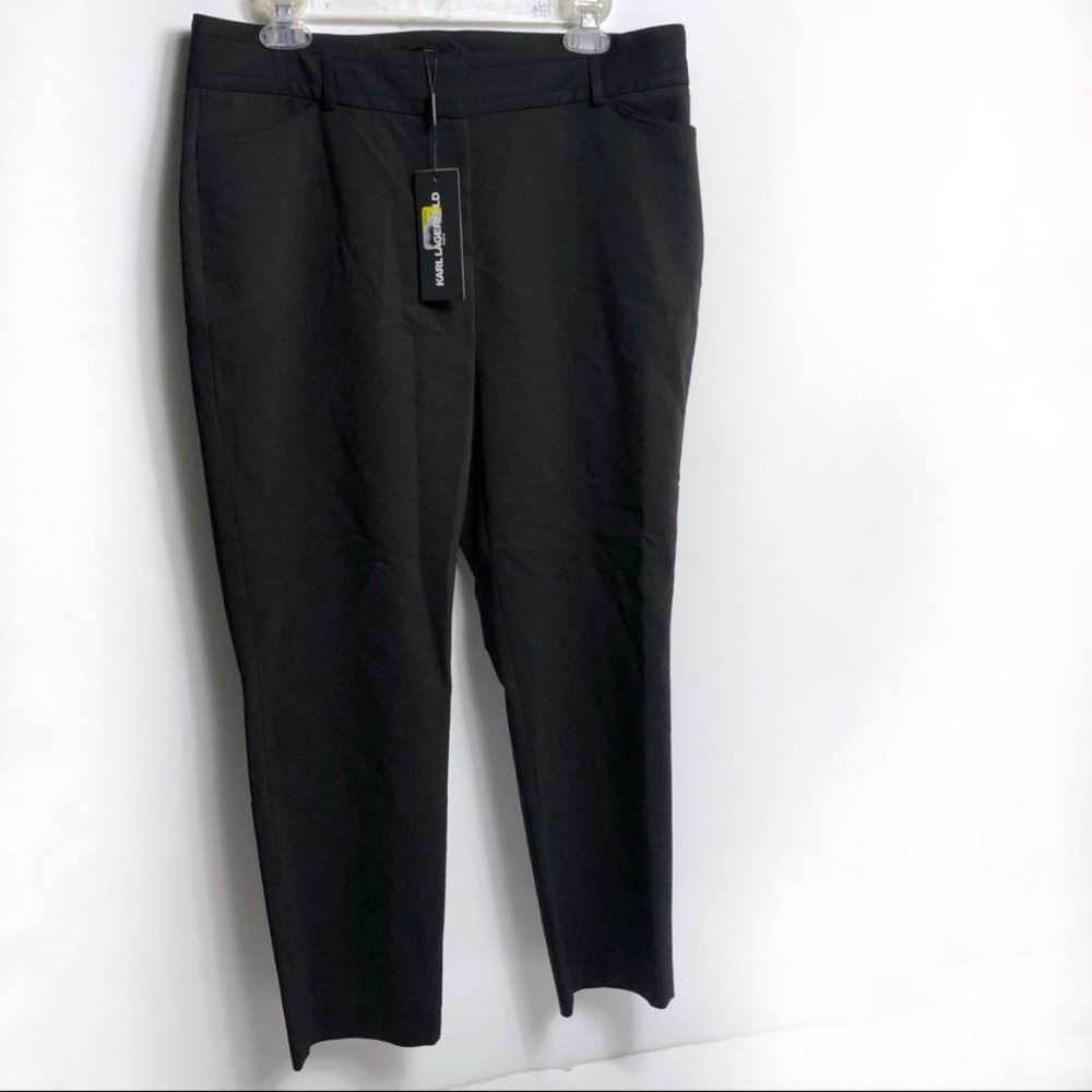 Karl LAGER Paris Black Ankle dress Pants Size 10 NWT